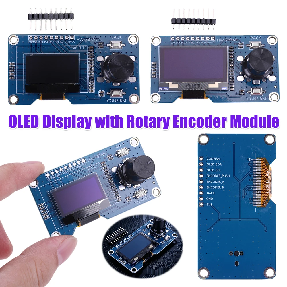 Pantalla OLED con Módulo de Codificador Rotatorio I2C, Pantalla OLED con Perilla Giratoria para Control de Volumen, Codificador de Pantalla para Arduino STM32