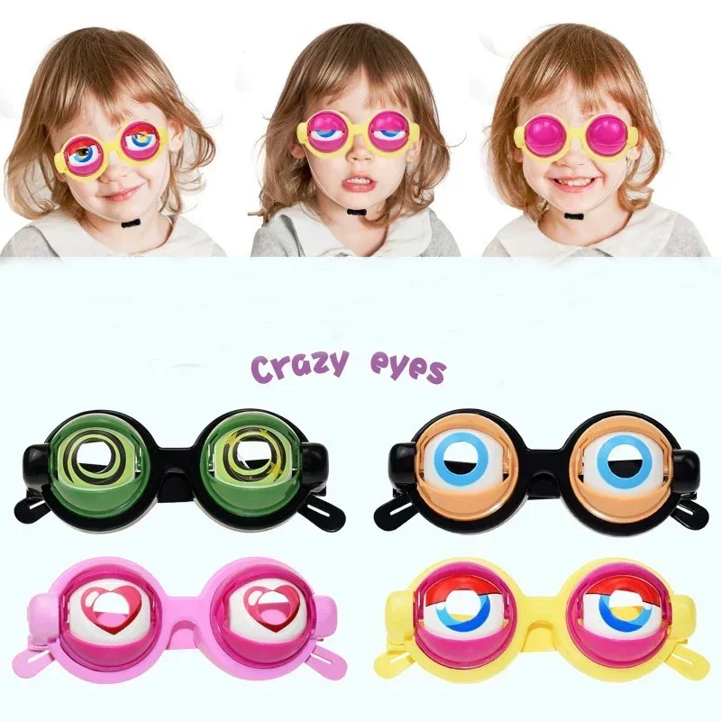 

Creative Novelty Kids Funny Prank Glasses Toys Practical Jokes Crazy Eyes Toy Party Decor Pull String Wink Tricks for kids Gifts