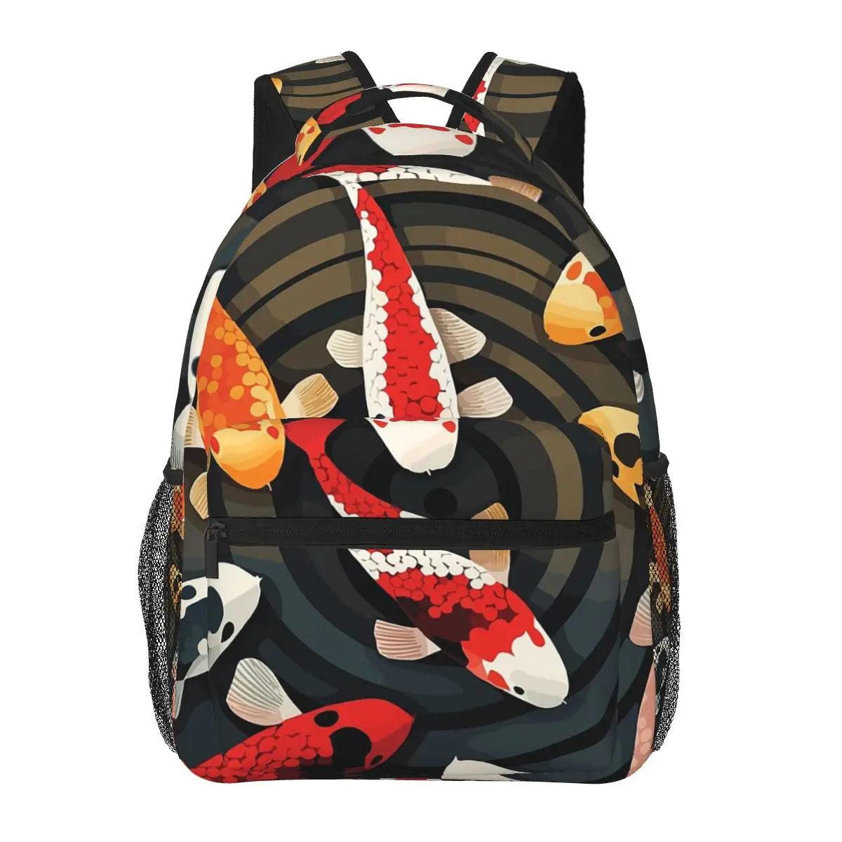 

Vibrant Japanese Koi Fish Ripple Student Backpack School Bag Hiking Travel Daypack for Boys Girls Fashion Bookbag Shoulder Bags