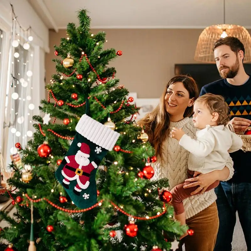 جوارب قزم مخملية للكريسماس ، مدفأة معلقة ، حقيبة هدايا ، حقيبة حمل ، هدية ثلاثية الأبعاد ، مناسبة لقضاء العطلات العائلية