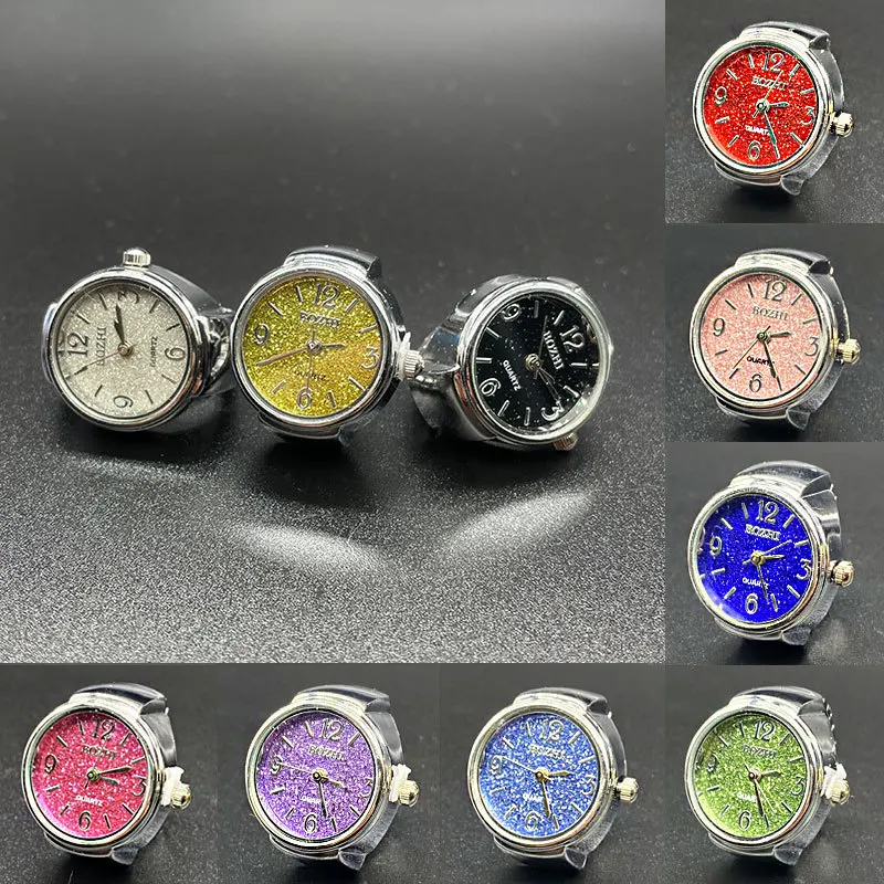 Luxury Finger Quartz Watch Small Elastic Metal Band Watches Female Rings Jewelry Clock Men Women Functional Quartz Watch Ring