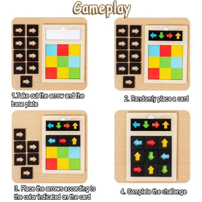 -Kid Direction Cognition Sensory Game Montessori Parish Toy Logical Thinking Training Color Shape Matching Educational Toy Gift