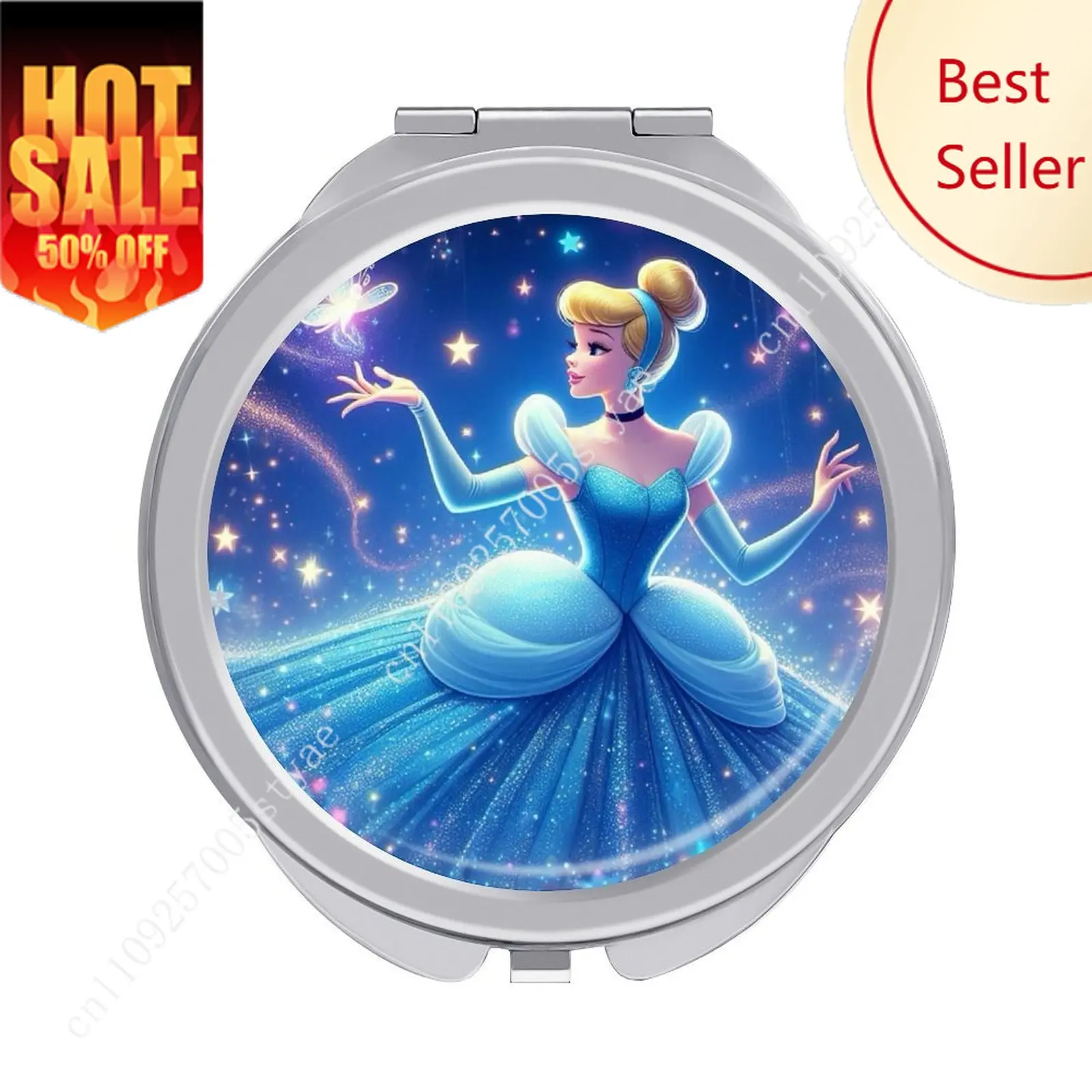 

Cinderella Makeup Mirror Disney Cartoon Custom Mirror Design Your Photos Logo Portable Travel Holiday Parties Souvenir