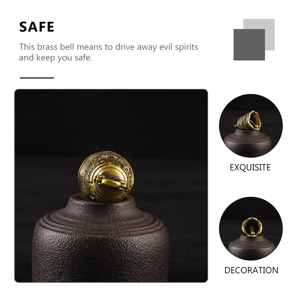 

2Pcs Brass Bell Statues Feng Shui Pendant Retro Keychain Hanging Decoration Vintage Bell Ornament Safe Charm Feng Shui Ornament