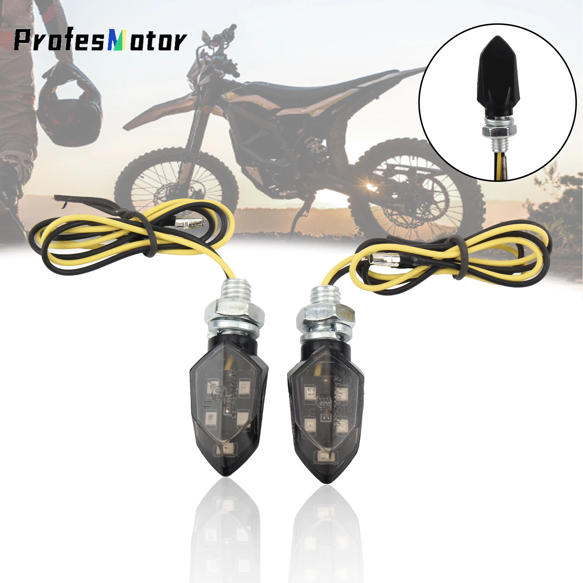 

For Kawasaki Mini Turn Signal Lights Motorcycle Lampe Motorbike Amber Blinker LED Indicators Light Universal Turn Signal Lamps