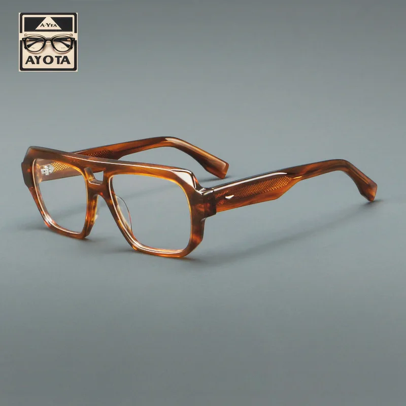 

New Vintage Double-beam Glasses Frame, A Men's Designer Brand Acetate Handcrafted Optical Reading Women's Prescription Eyewear