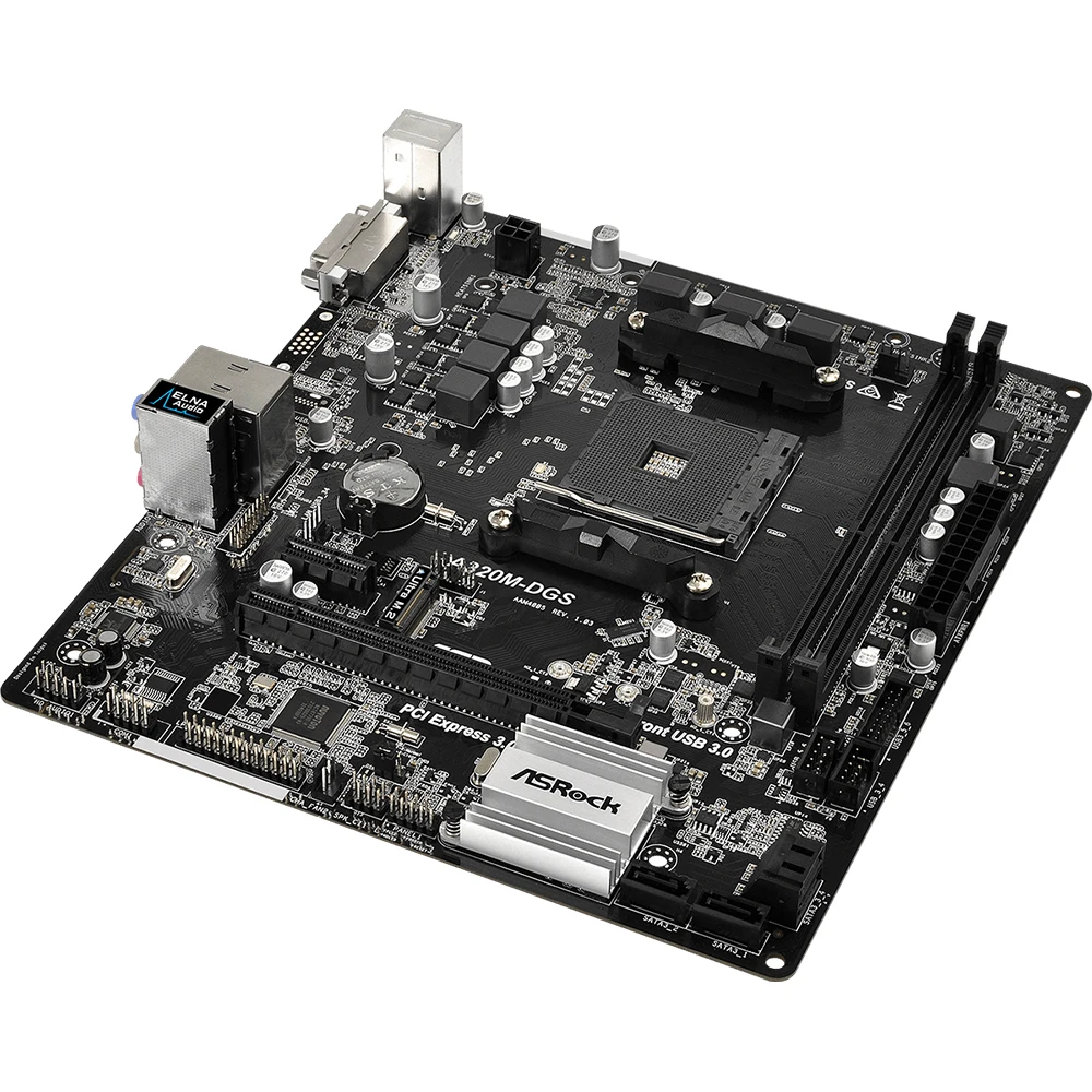 Imagem -05 - Asrock-placa-mãe Amd A320 Am4 a8 9600 A10 9700 Ddr4 até 32gb Pci-e 30 m. Micro Atx