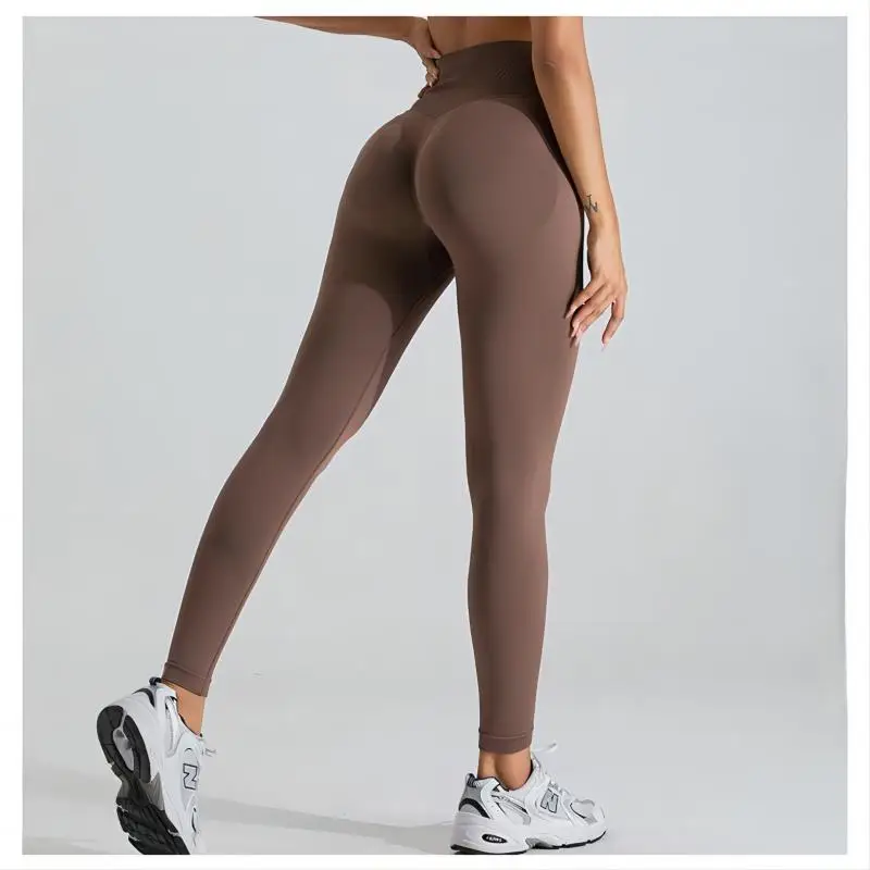 Leggings de Yoga sans couture pour femmes, Sexy, taille haute, contrôle du ventre, froissé, levage des fesses, pantalons d'entraînement, Sports de plein air, Fitness