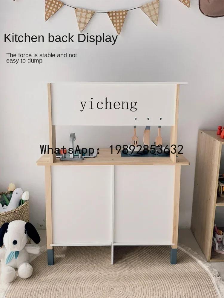 어린이용 대형 주방 놀이 세트 요리 및 시뮬레이션 주방용품 세트 나무 소재 남아 여아용