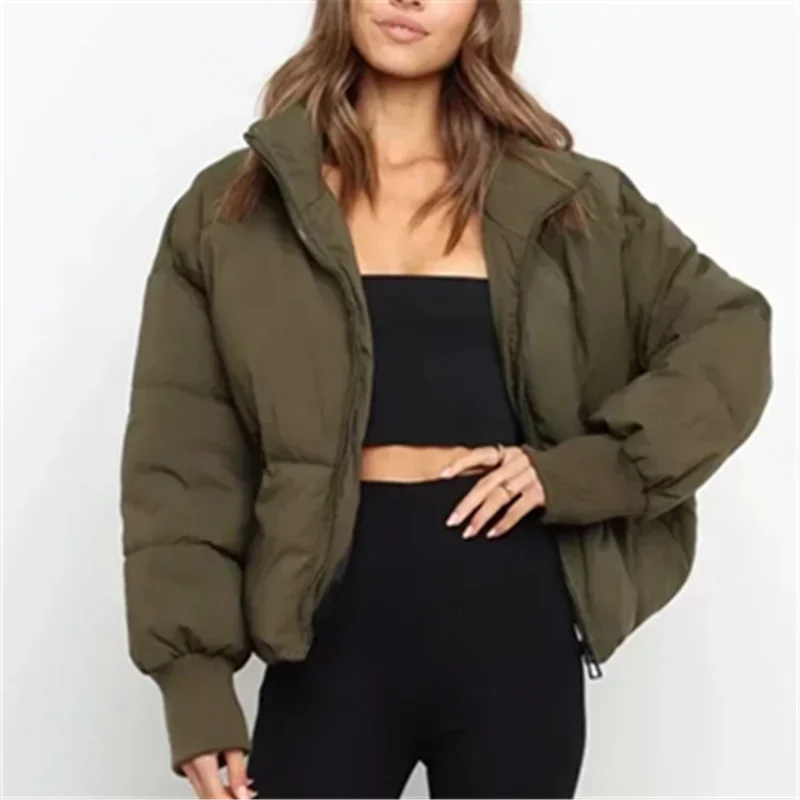 Women's Cotton Padded Clothes Loose and Thin Warm Jacket Short Down Cotton Jacket Winter