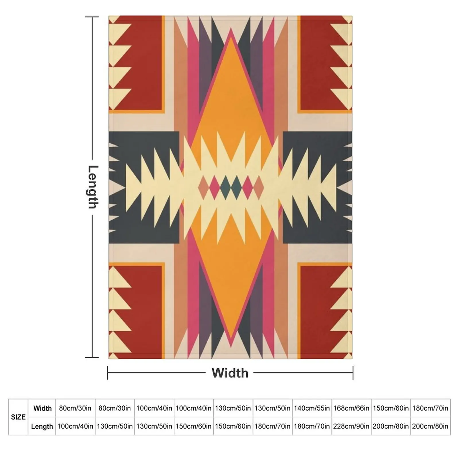 Navajo Design Eight Throw Blanket couch cozy soft plush fuzzy picnic outdoor blanket