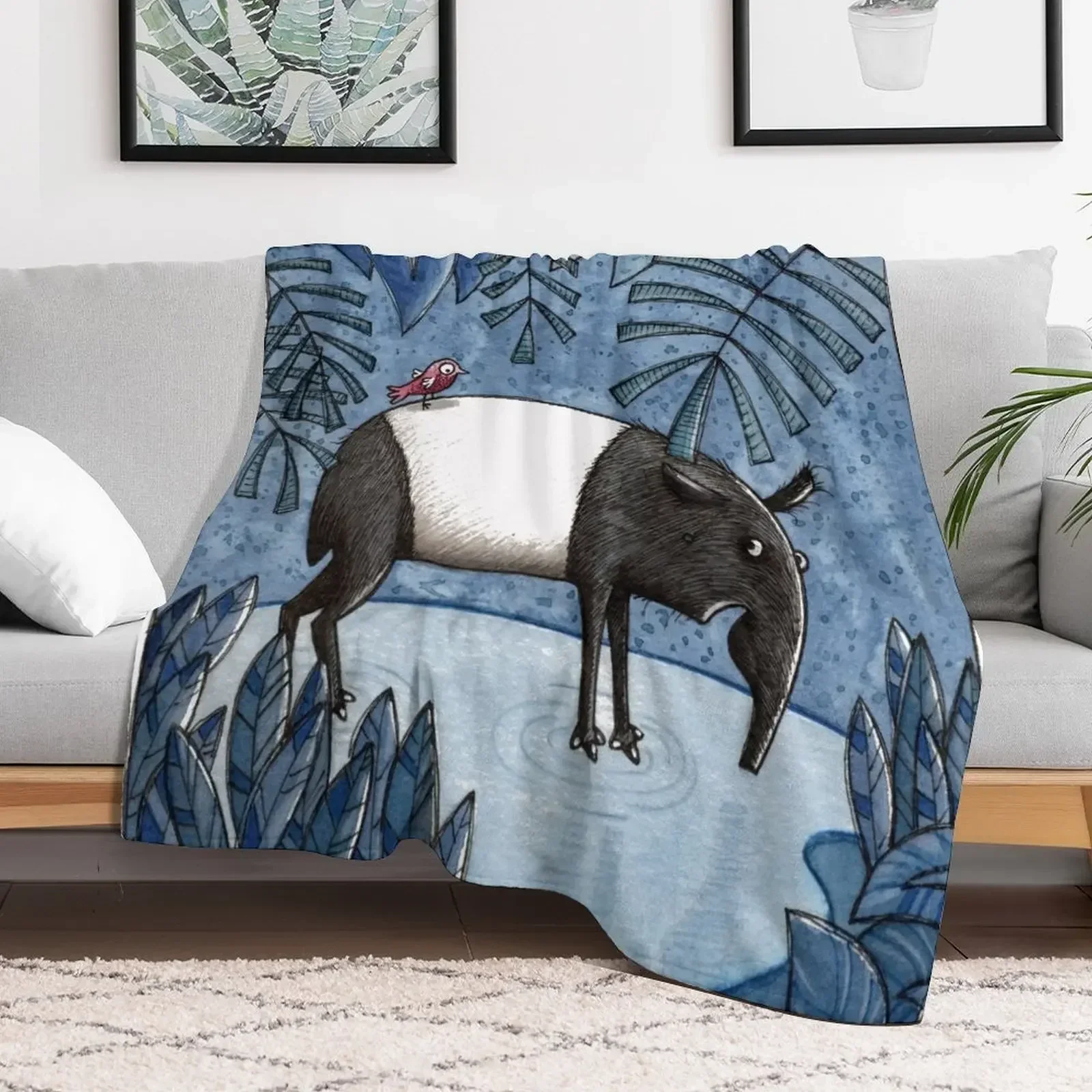 

Welcome To The Jungle - Tapir - Schabrackentapir Throw Blanket Furry Furrys Blankets