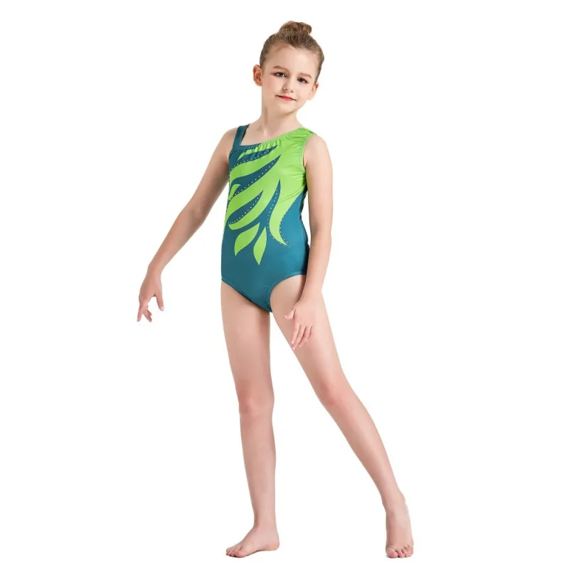 Children Girls Sleeveless Ballet Practice Dance Wear Gymnastics Body Suits Gym Clothes