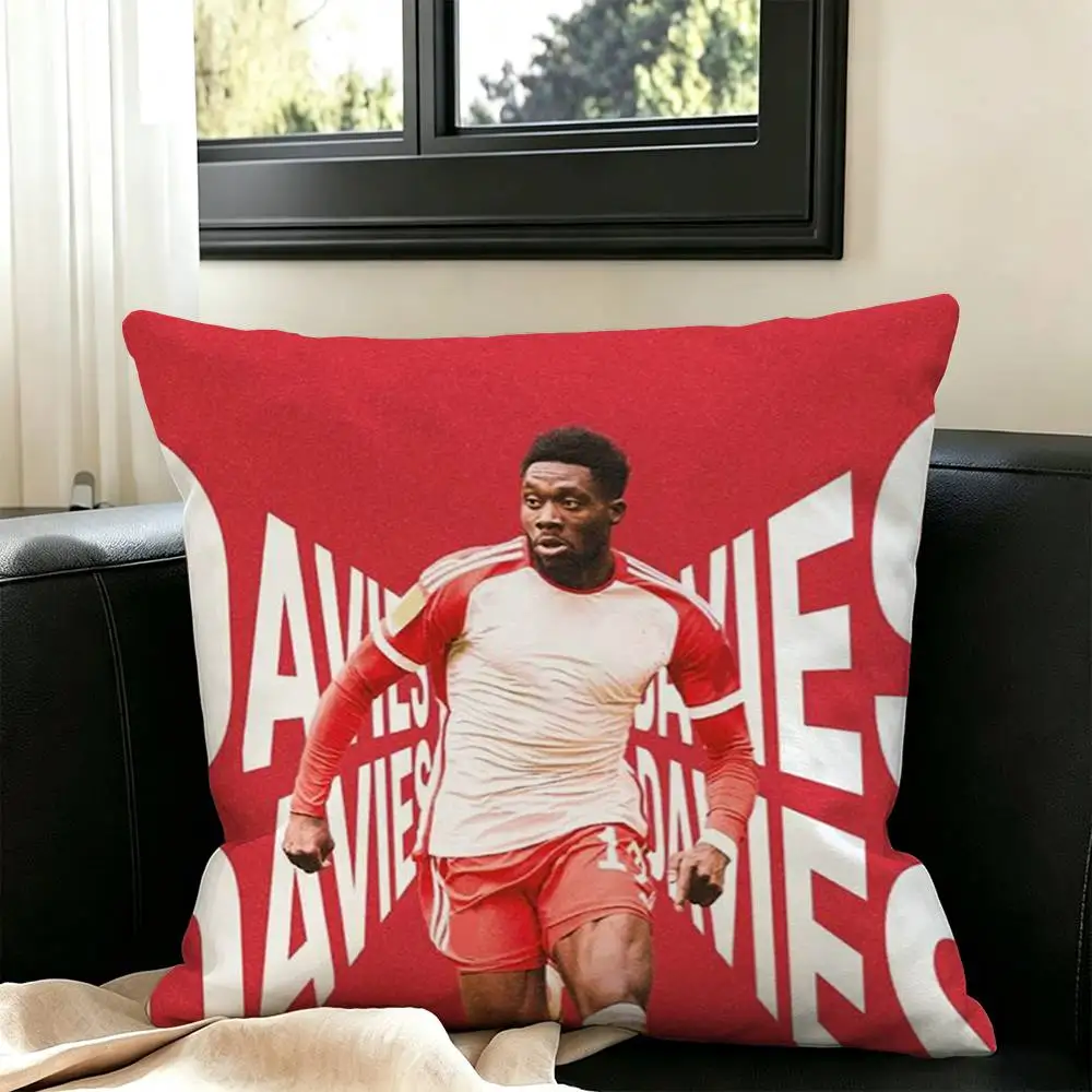 A-Alphonso Davies  Square Double-Sided printed Pillow Case Bedroom Bedside Pillow Sofa Cushion Cover