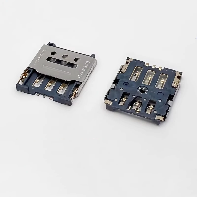 

10/50PCS NANO SIM 1.45H 6P flip-top inner welding SIM card holder 1.5H flip-top small card mobile phone patch, card slot