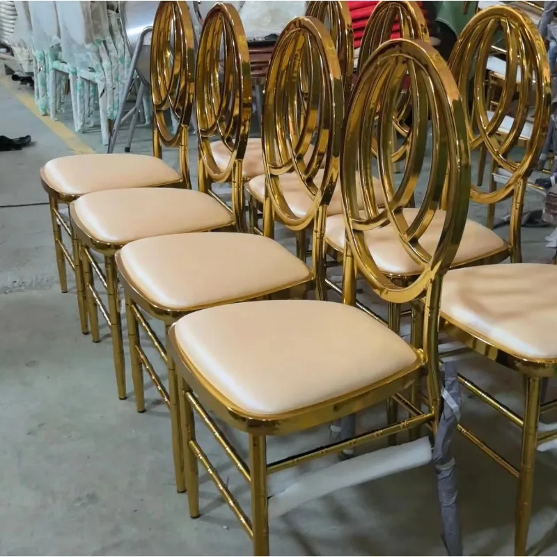 

Luxury Gold Metal Wedding Chair Stacked Banquet Furniture for Hotel Events and Apartment - Living Room Wholesale