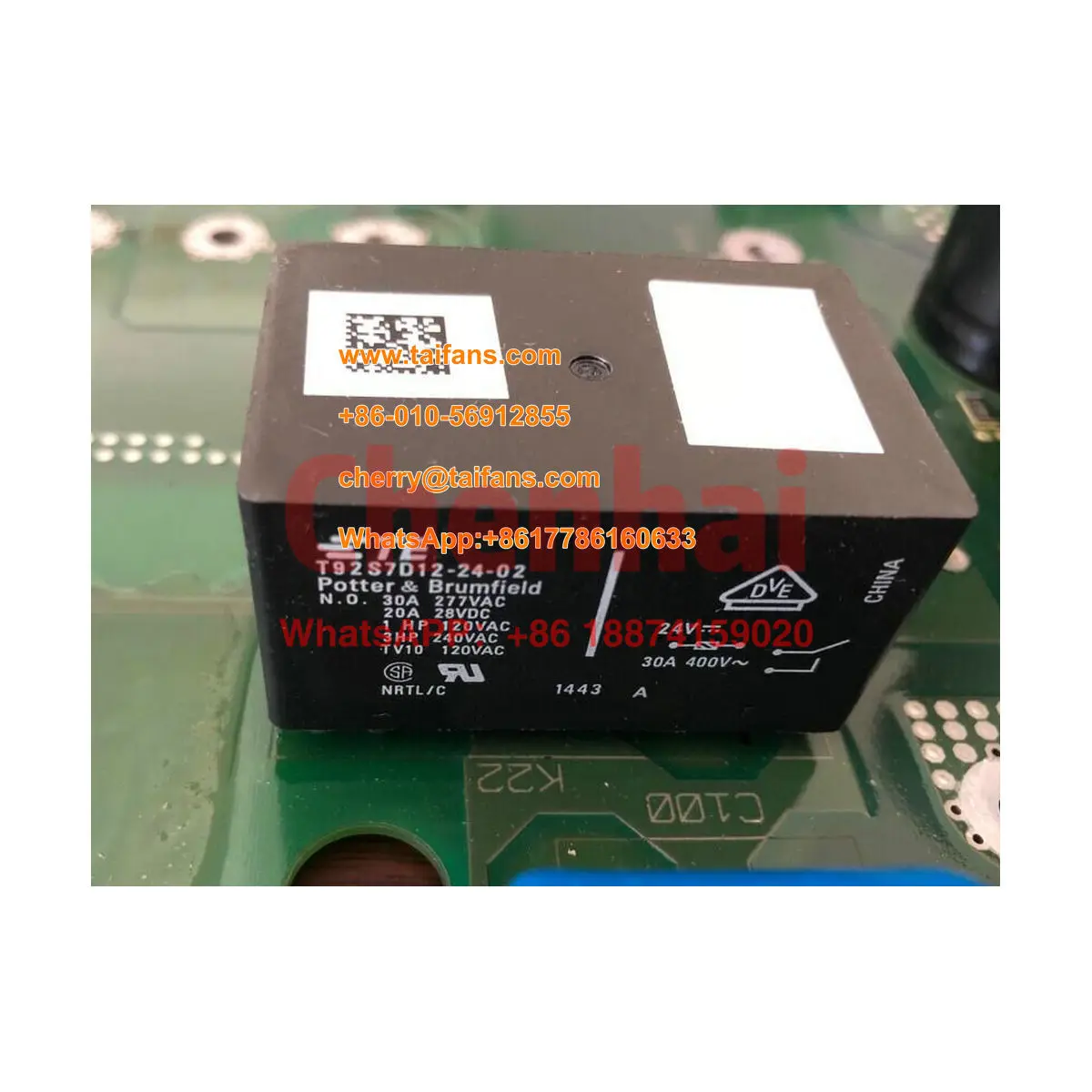 

original new Relay Module T92S7D12-24-02 30A 277VAC 20A 28VDC 1HP 120VAC 3HP 240VAC TV10 7D12-24-02 T92P7D12-12