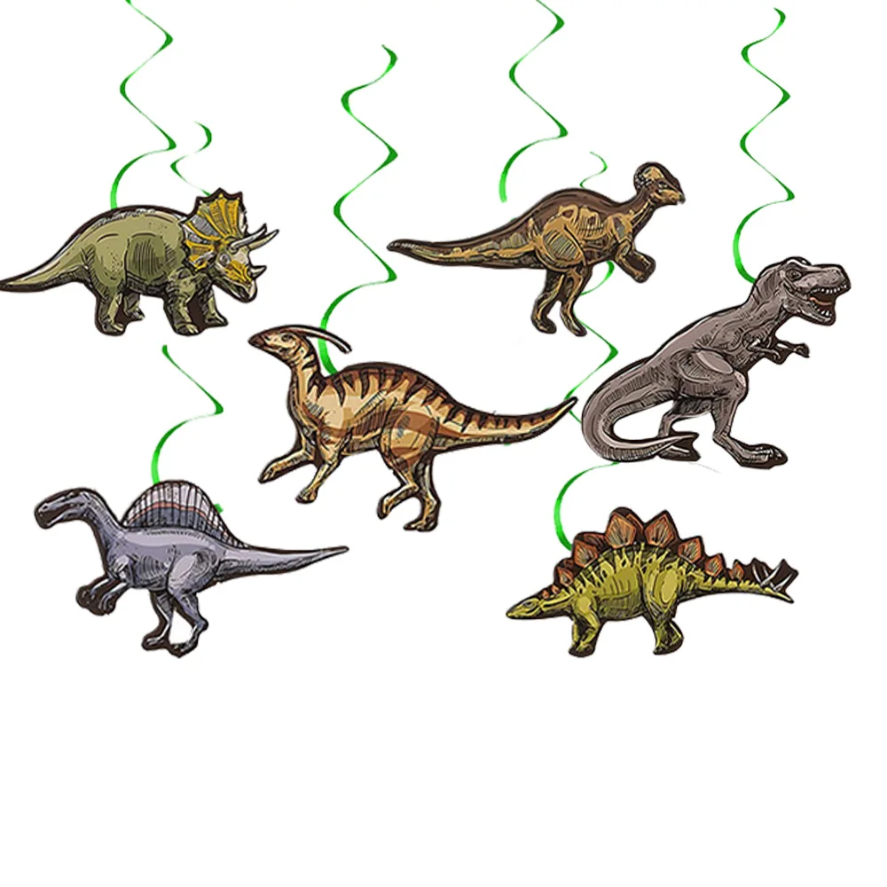 Dinosaurier-Geburtstagsparty-Dekoration T-Rex Girlande Hängende Wirbel-Deko Kinder Jungen Geburtstagsdeko Dino-Geburtstagsparty-Deko Wirbel-Deko – Detail 2