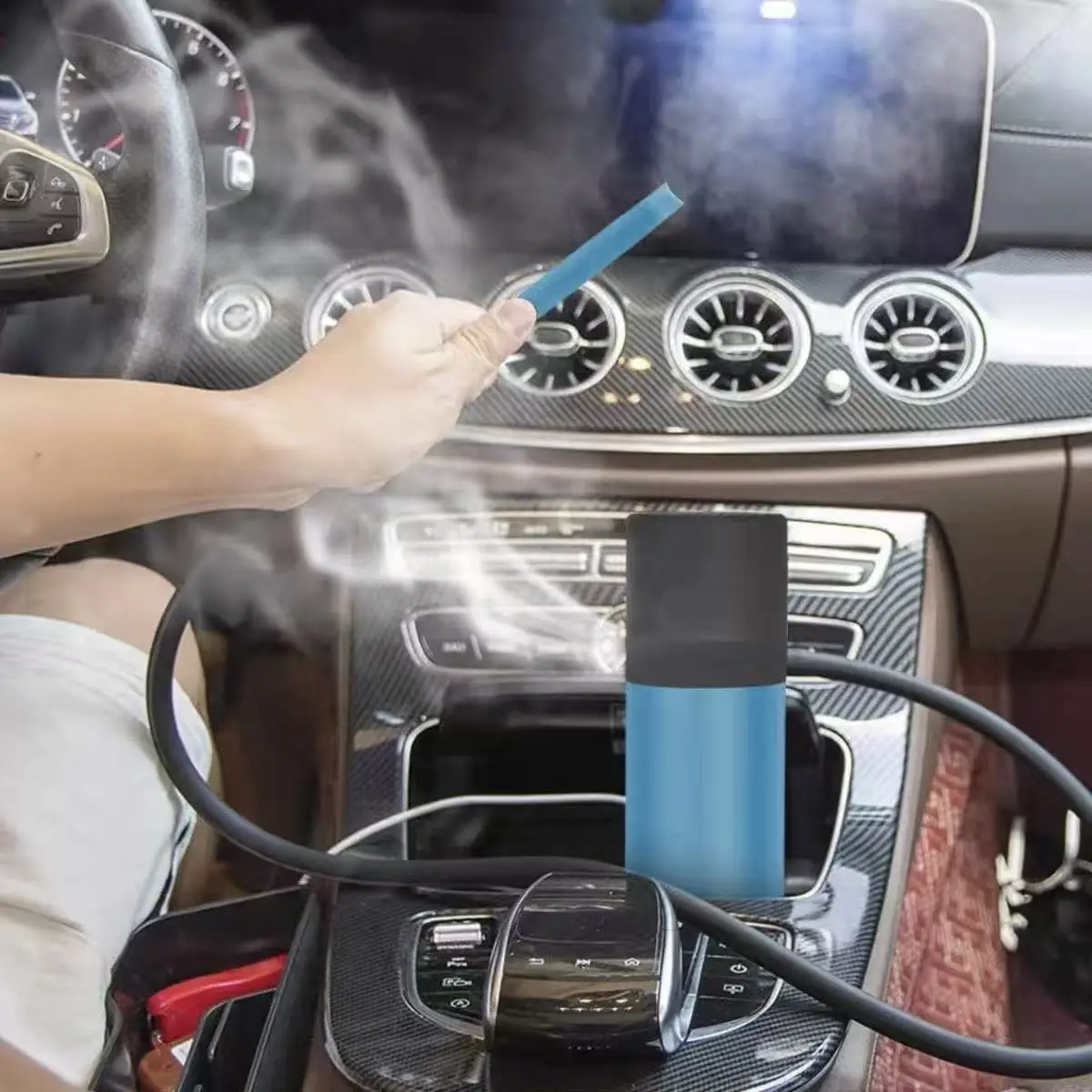 Neues Acryl-Auto-Shisha-Set mit Keramik-Tabakkopf, Zigarettenhalter, komplettes tragbares Nargile-Set als Geschenk