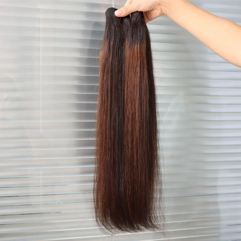 انخفاض الشحن بالجملة تسليط الضوء على أومبير 1B 4 اللون البني عذراء ريمي الشعر البشري حزمة الهندي لحمة شعر نسج النسيج على التوالي