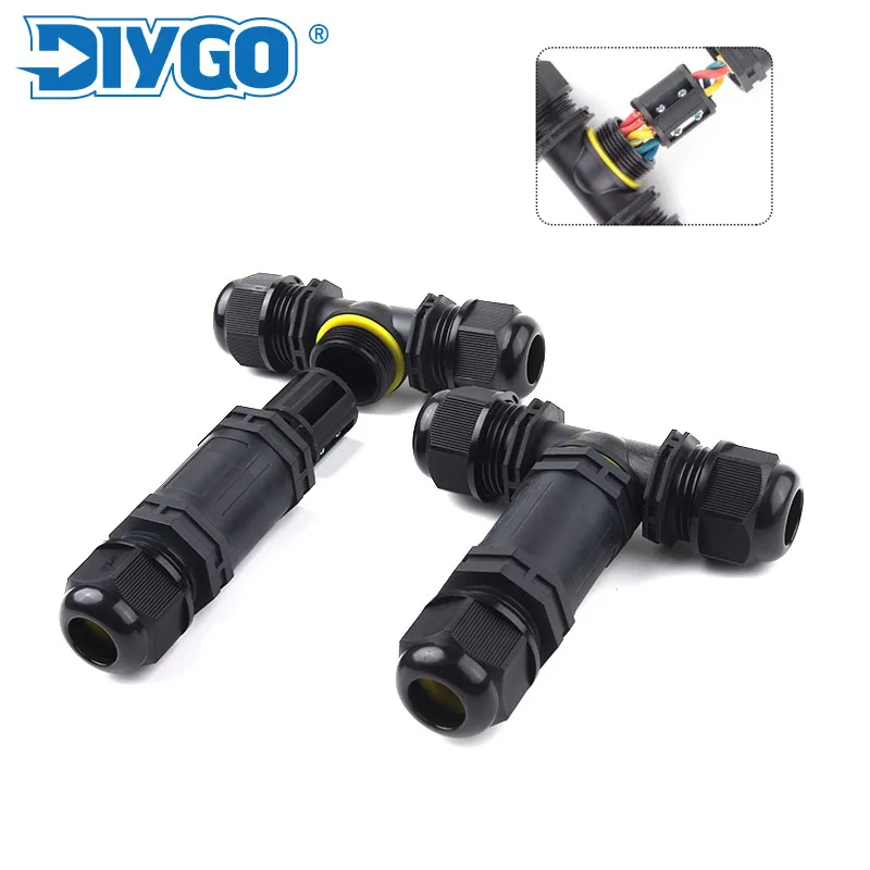 

IP68 M25 T-Type Mini Waterproof Connector 3 Way 2/3/4/5Pin Electrical Terminal Adapter Wire Connector LED Light For 0.5-2.5mm2