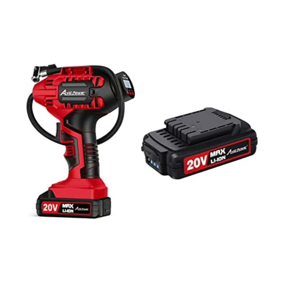 

Комплект беспроводного насоса для накачки шин с одной дополнительной батареей, черный, быстрая инфляция, портативный дизайн, производительность высокого давления