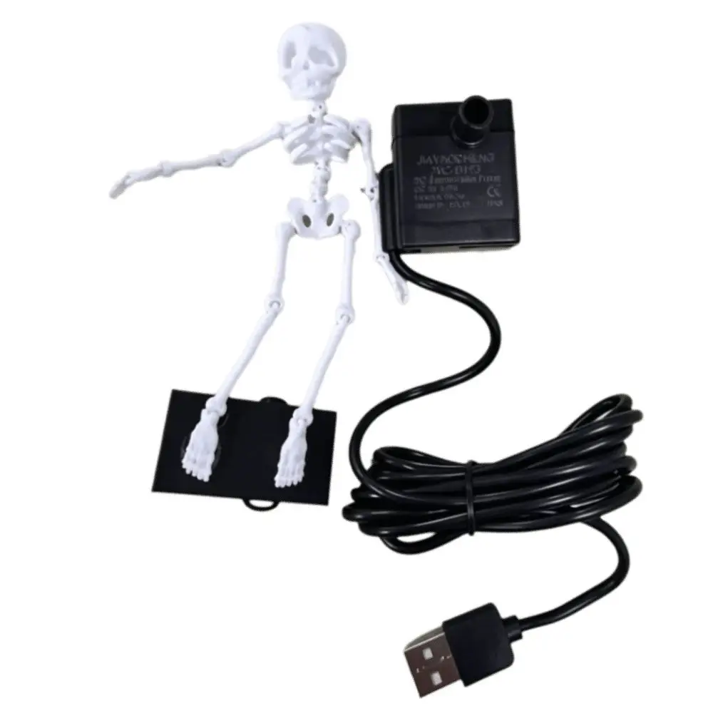 Funny Dancing Skeleton Aquarium Bubbler Suction Base Movable Wiggle Dynamic Skeleton Ornament Adjustable Airflow Realistic