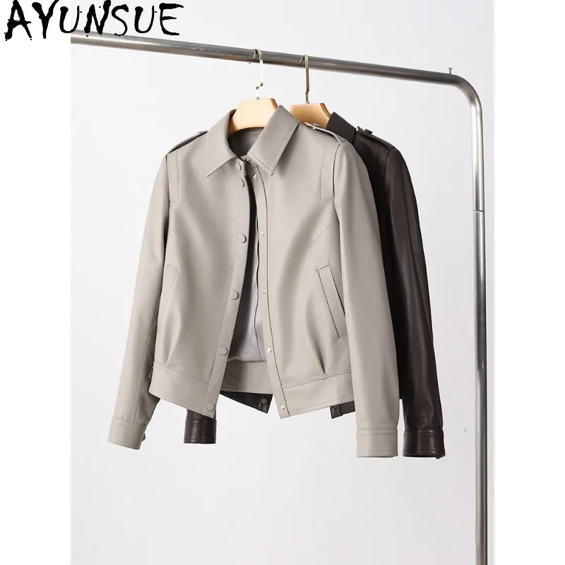 AYUNSUE Real Leather Jacket Woman Fashion Sheepskin Jackets for Woman 2026 Luxury Commute Outerwear Woman Clothes Куртка Женская