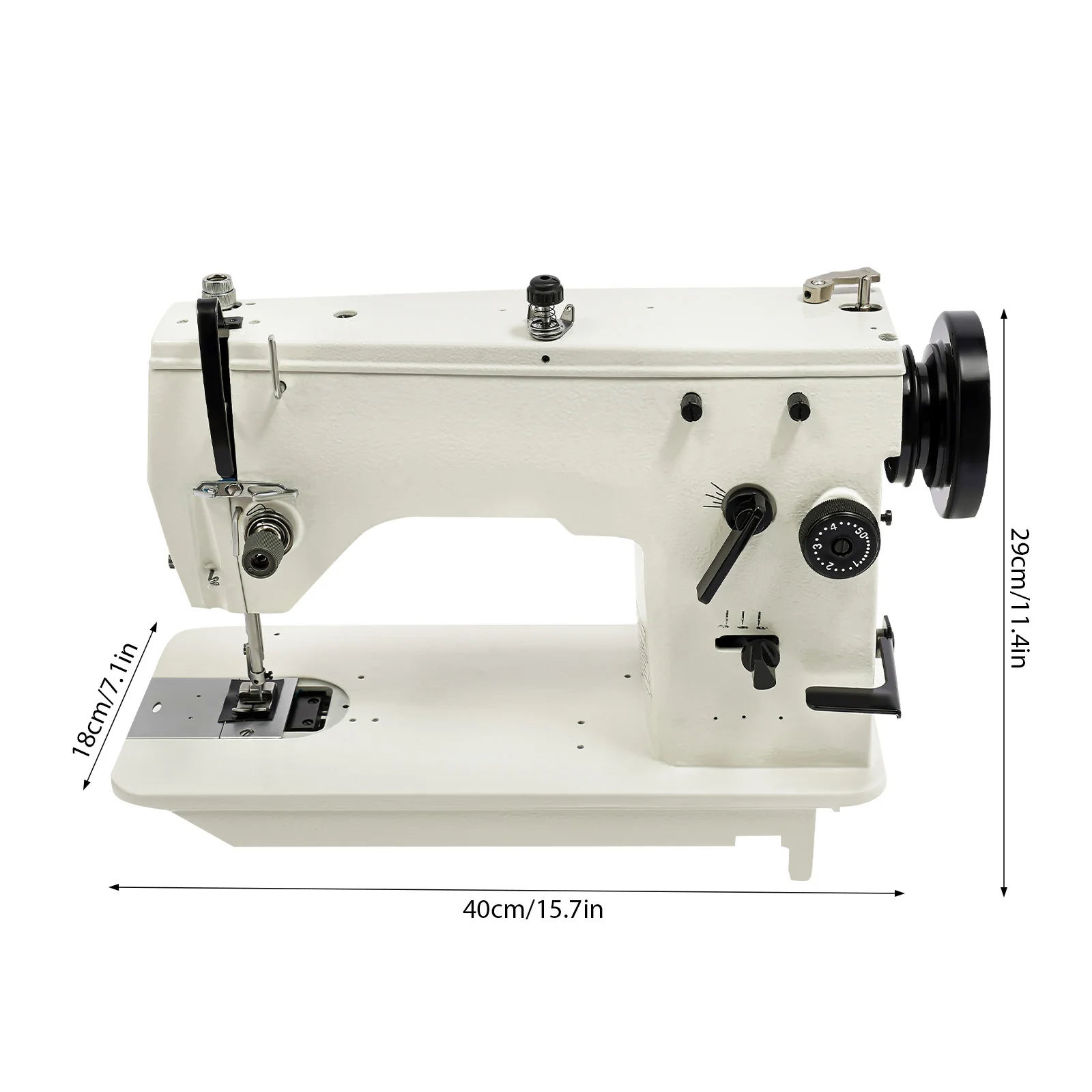 Straight Sewing Machine Cast Iron 2000 Stitches/min 4mm Thickness Adjustabel Stitch Gauge Reverse Stitch for Garment Repair