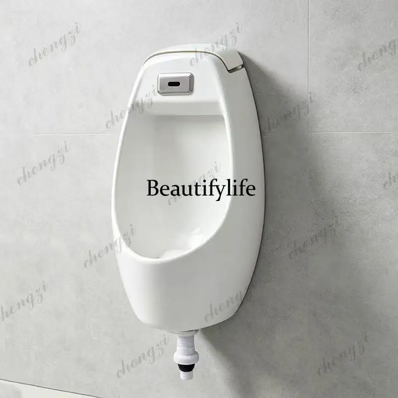 Ceramic wall-mounted urinal wall-mounted device integrated floor urine automatic sensor household ceramic vertical pocket