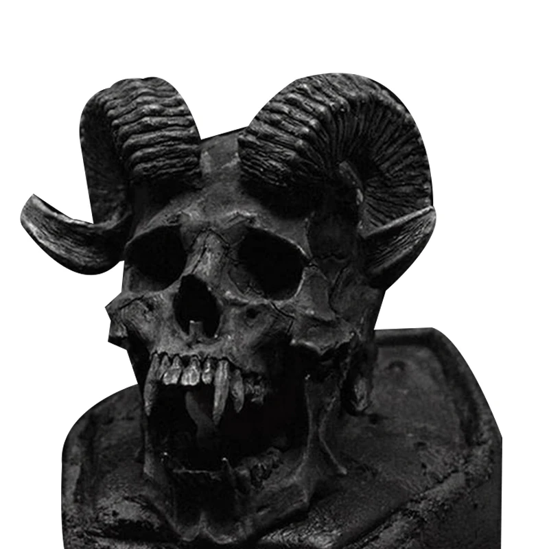 

AB7-Retro Punk Satan Goat Skull Stainless Steel Locomotive Ring Fashionable Men'S Gothic Jewelry Gift Skull Personality US11