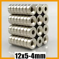 12*5-4mm 5/10/20/50/200/500pcs N35 Strong Round Magnet 12*5 Hole 4 Tool Kitchen Diy Refrigerator Fridge Magnets