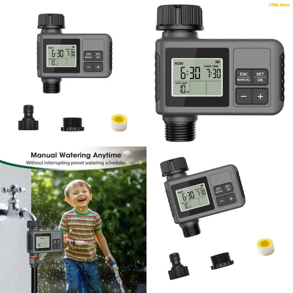 

U1JB Outdoors Irrigation Controller Adjustable Watering Cycle Rain Postpone Mode