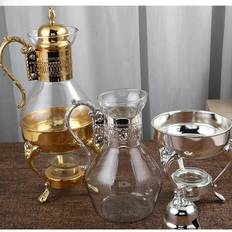 Heated Metal Glass Coffee Pot Teapot Water Bottle Kettle Flower Tea Pot Juice Pots Tea Maker Coffeeware Kitchenware Tools