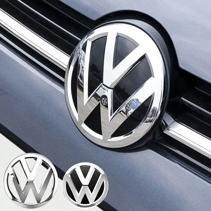 Black silver Car Front Radiator Grille Emblem 137MM+Rear Trunk Lid Badge 115MM Auto Emblem For Volkswagen VW Golf 7 2014-2017