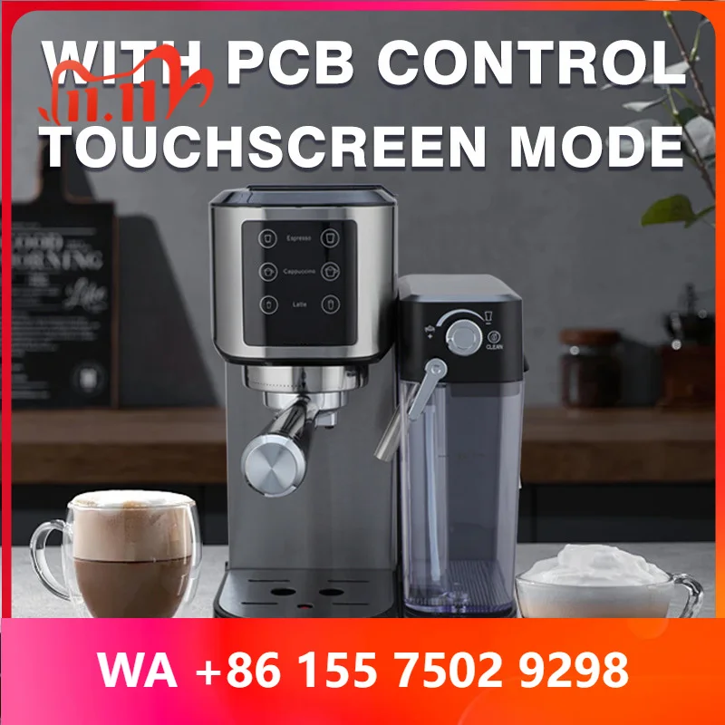 Espresso hine semi-automatic small home milk foam offi coffee hine KA3104 1350W 304 Stainless Steel 3 modes