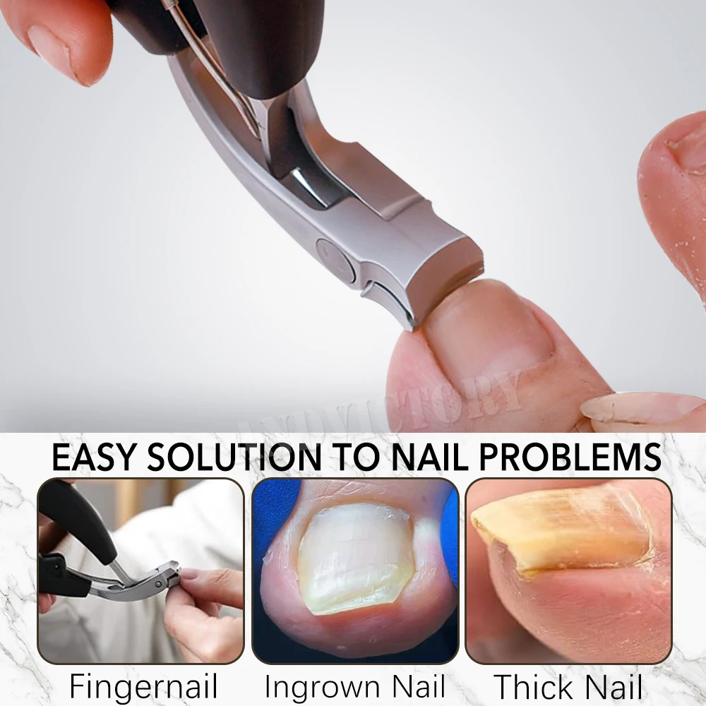 1 pçs cabeça angular cortador de unhas profissional encravado toe cortador de unhas para cortador de unhas grosso com coletor ferramentas pedicure