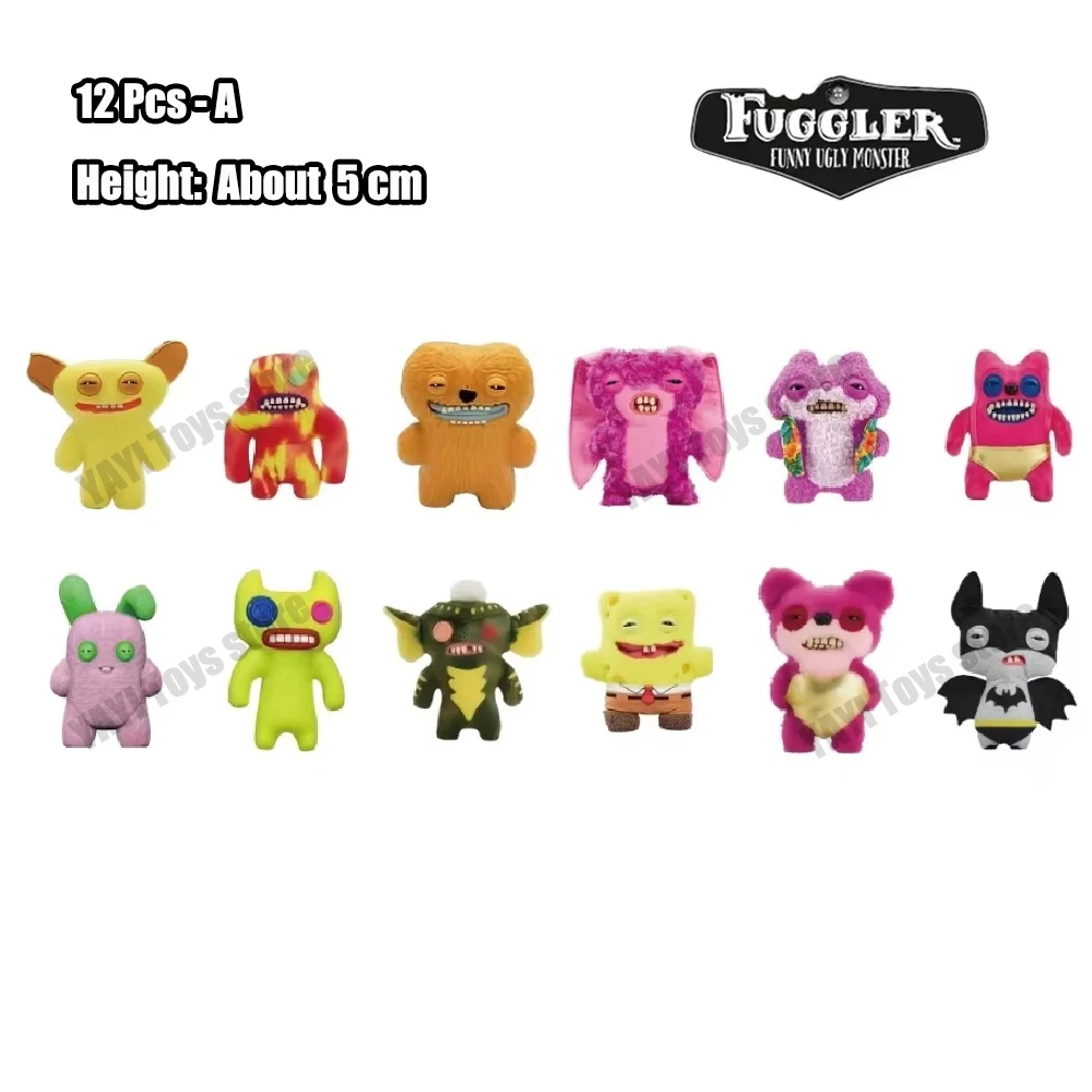 جديد 12 قطعة/المجموعة Fuggler مضحك القبيح الوحش أنيمي الشكل سلسلة لعبة دمية قبيحة لطيف مضحك دمية البلاستيكية نموذج سطح المكتب الديكور اللعب #4