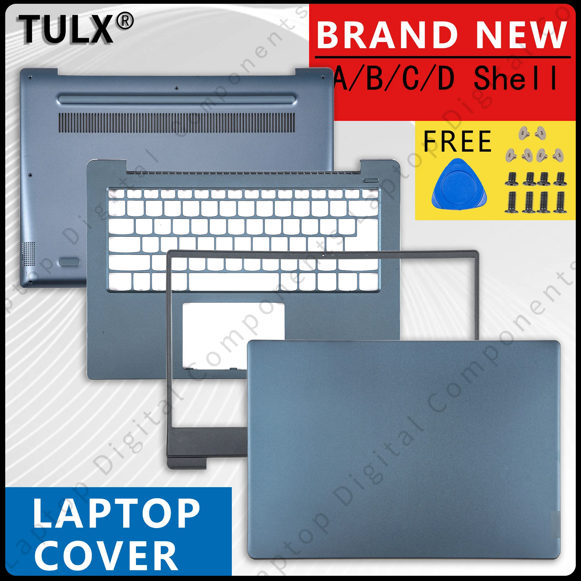 

Новый чехол для ноутбука Lenovo Ideapad 330S-14 330S-14IKB 330S-14AST, задняя крышка ЖК-дисплея, передняя рамка, шарнир, упор для рук, нижняя часть корпуса, синий