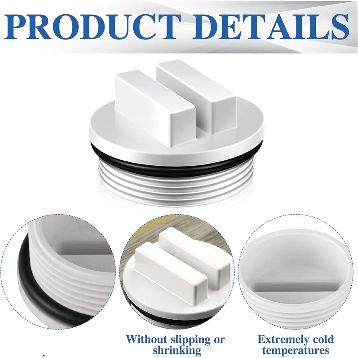 2Pcs 9 Inch Above Ground Pool Skimmer Guard with 2Pcs 1.5inch Threaded Pool Spa Return Line Winterizing Plug