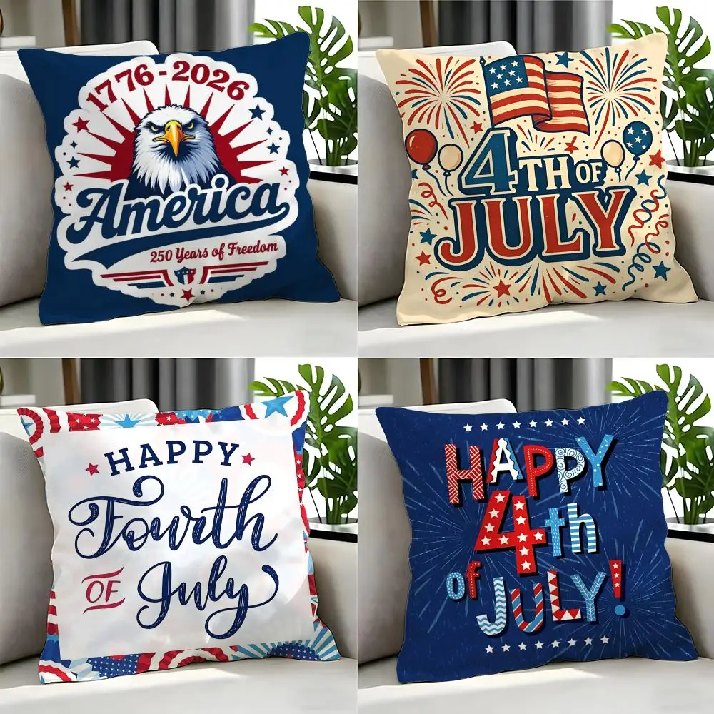 holiday Independence Day Cushion Cover Cushion Cover Set 4Pcs 50x50 45x45 40x40 Pillowcase Decorative Sofa Home Decor