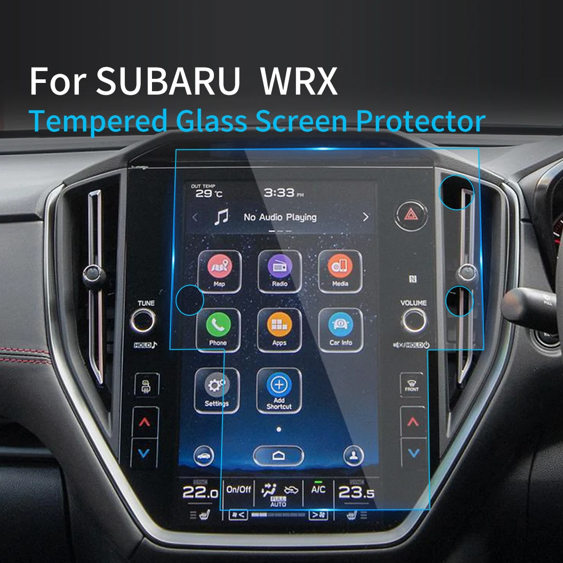 Car Stickers Screen Protector For Carplay Subaru WRX 2023 Display Tempered Glass Protective Film Navigation Auto Accessories