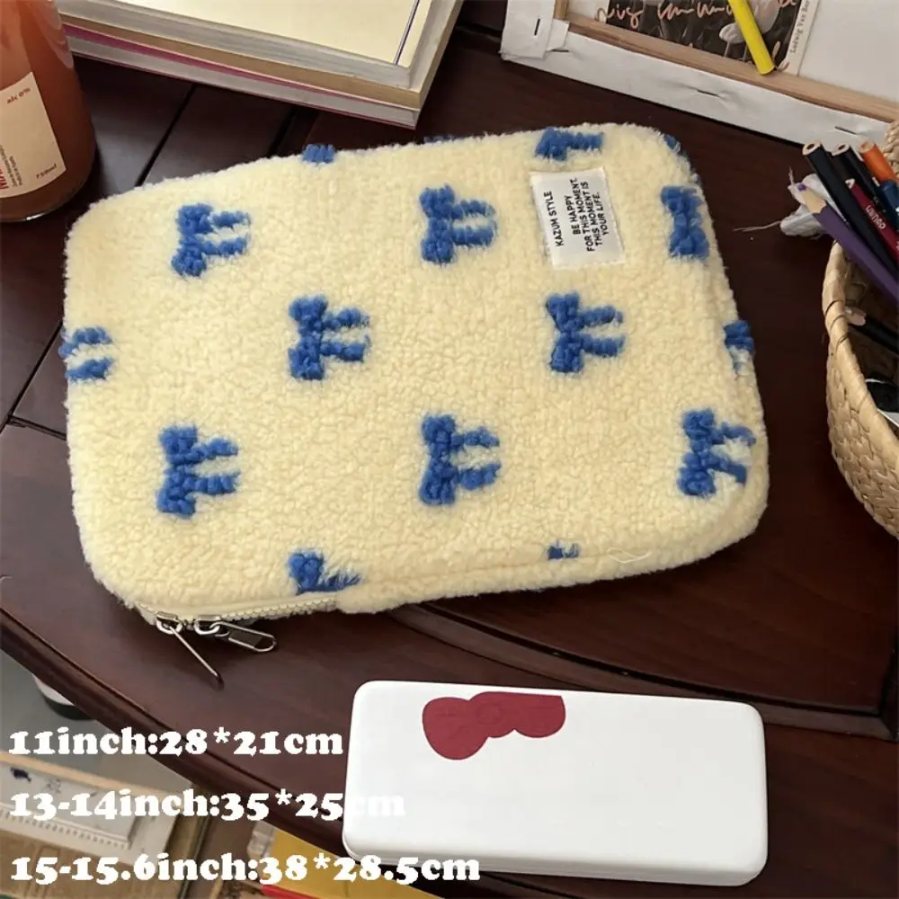 Новый чехол для ноутбука 11/13/15,6 дюймов, плюшевый чехол для ноутбука с бантом, большая вместительная противоударная защитная сумка для планшета