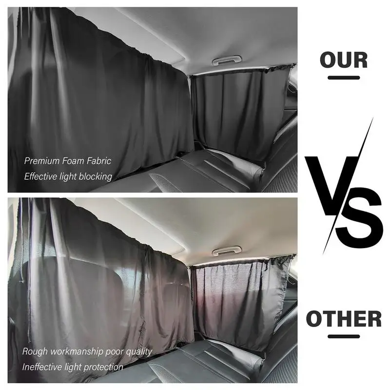 3pcs Car Window Curtains Sun Shade Privacy Curtain Partition Protection Curtain Commercial Car Interior Accessories For Taxi Car