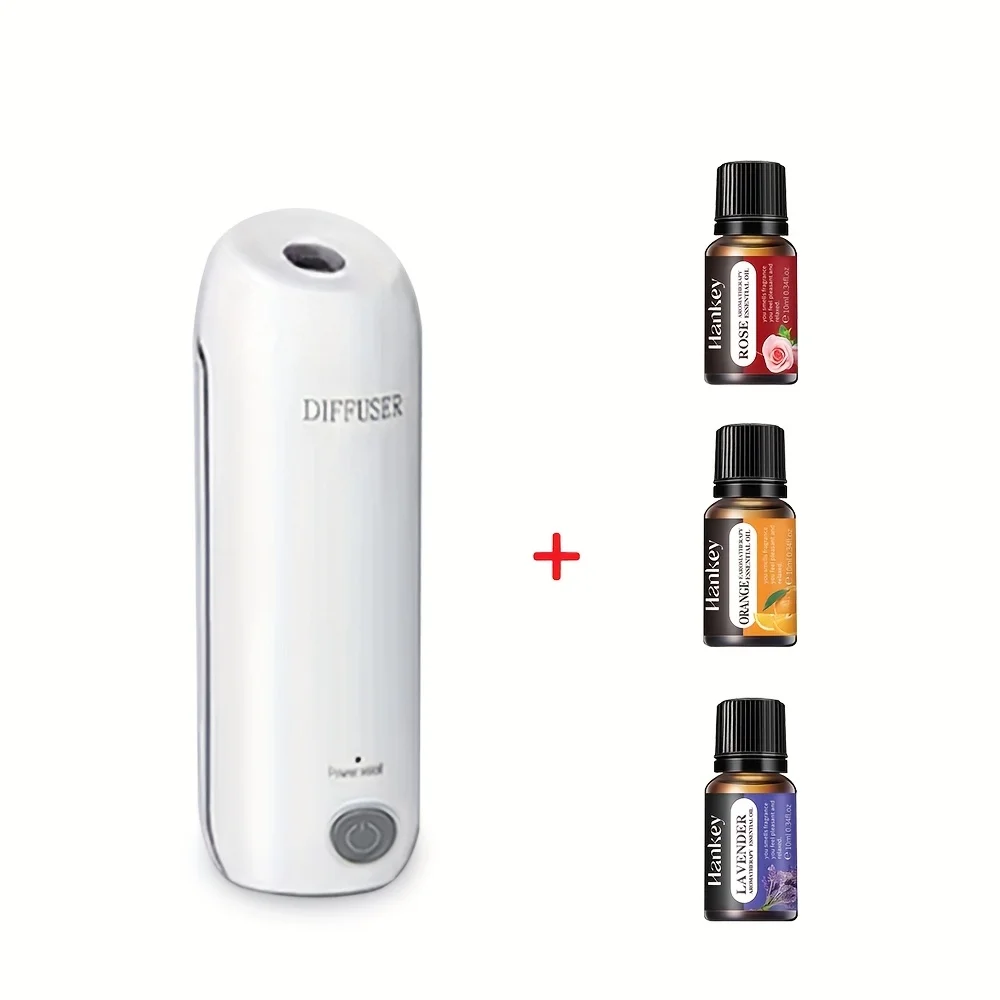 Compacte, USB-aangedreven aromatherapie-diffuser met etherische olievermogen, Soundwave-technologie Mistluchtbevochtiger en luchtverfrisser, L