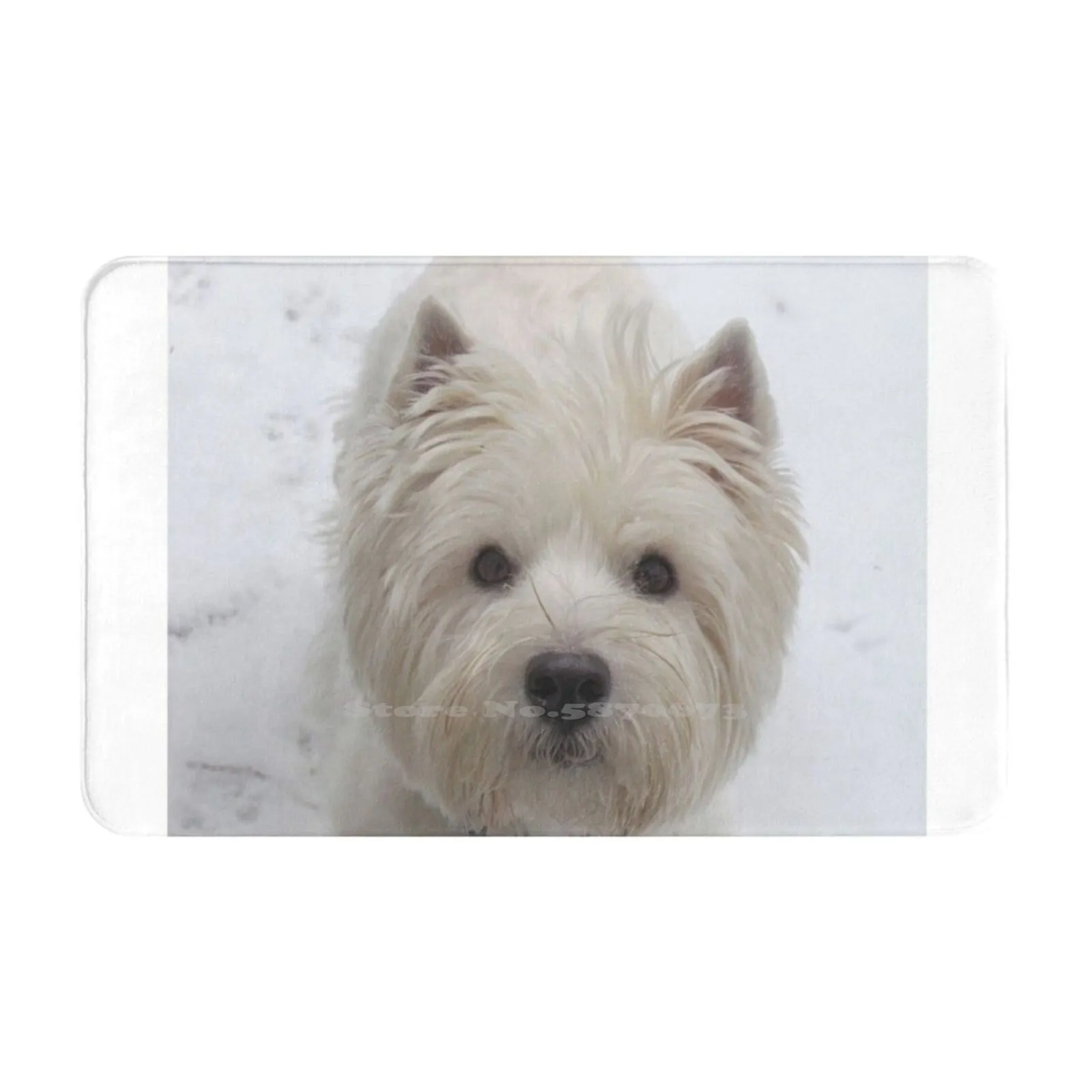 Westie White Soft Cushion Car Home Carpet Door Mat Dog West Highland White Terrier Westie Brody Pet Animal Scotland