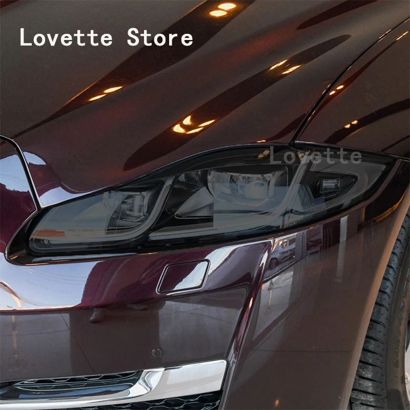

For Jaguar XJ 2010-2019-Present Car Headlight Protective Film Headlamp Front Lamp Transparent Black TPU Sticker