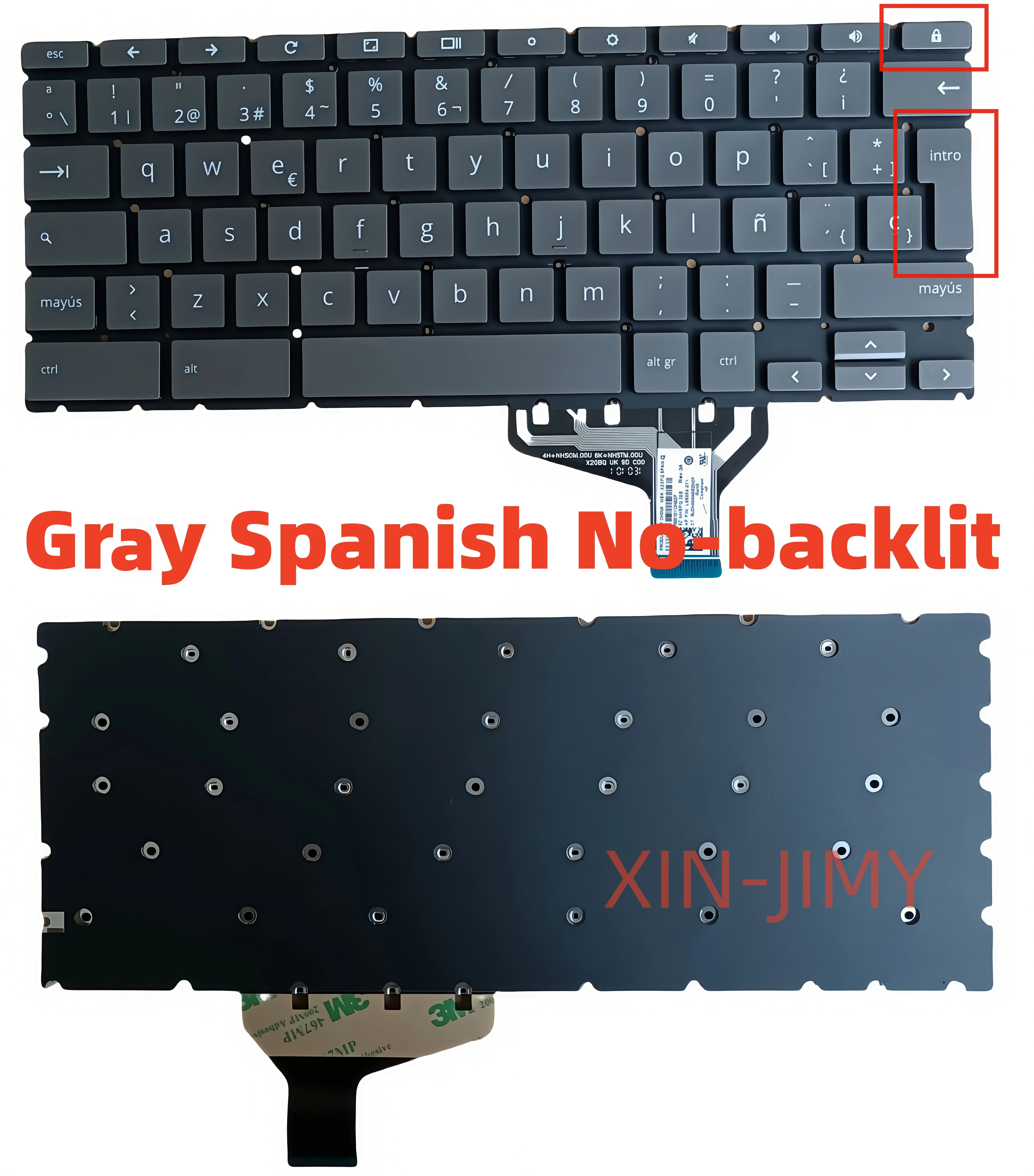 

Испанская серая клавиатура для ноутбука HP Pro C640 Chromebook M03451-BG1 9Z.NHSPQ.30S SP без подсветки