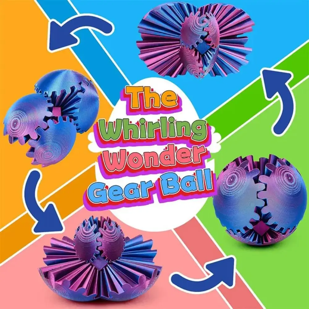 3D Printed Gear Ball Sturdy Crafted Material Neatly Meshed Gears Spin Ball Smoothly Spinning Compact Lightweight