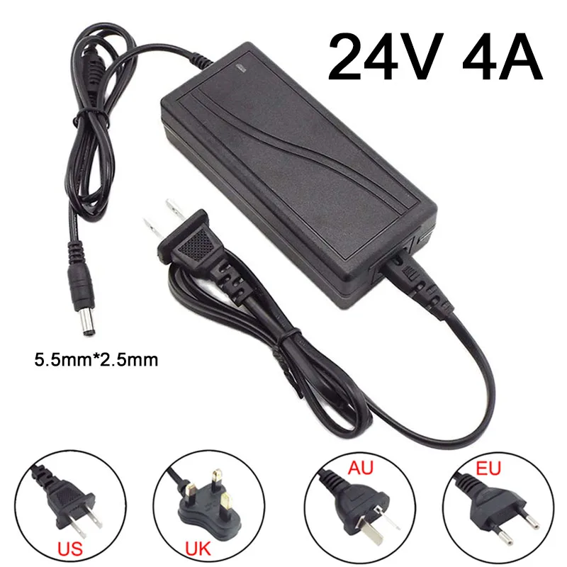 

24V 4A 4000ma AC 110V 220V to DC 24V 4A Adapter Power Supply Converter charger switch Led Transformer Charging 24volt Universal